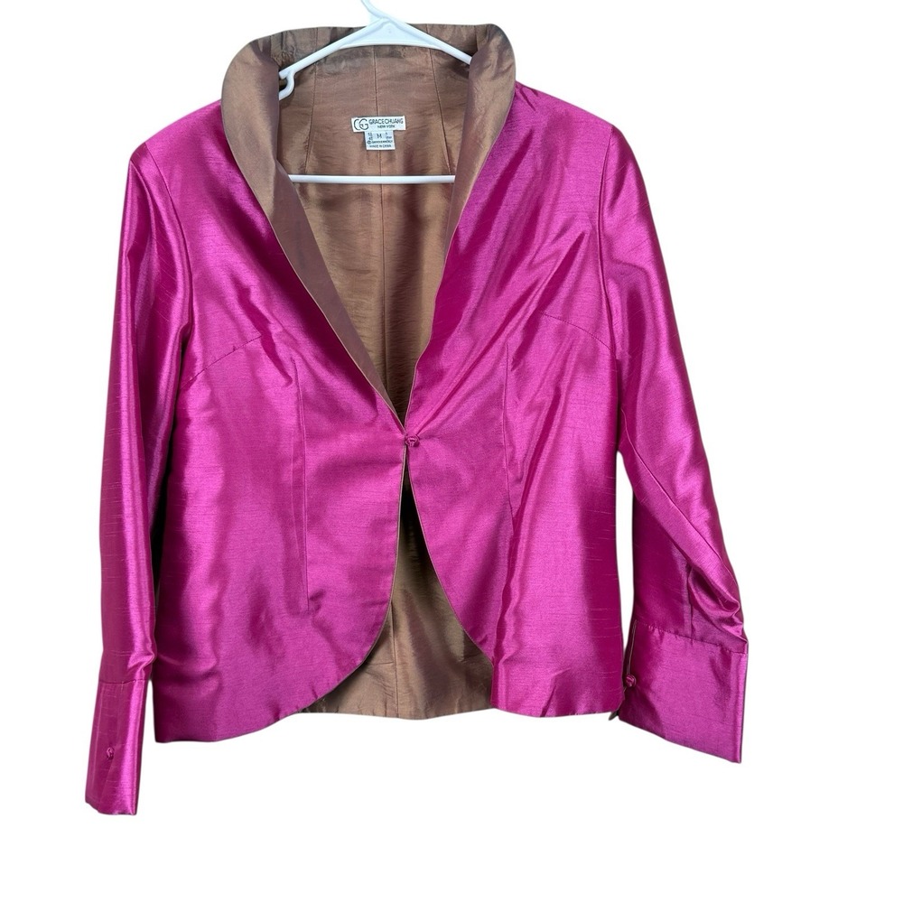 Grace Chuang New York Vintage Fuchsia Lightweight‎ Jacket Size M Y2K